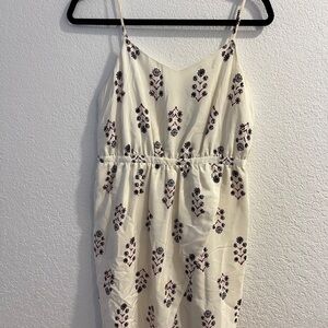 Madewell 100% Silk Floral Cream Dress (US 6)